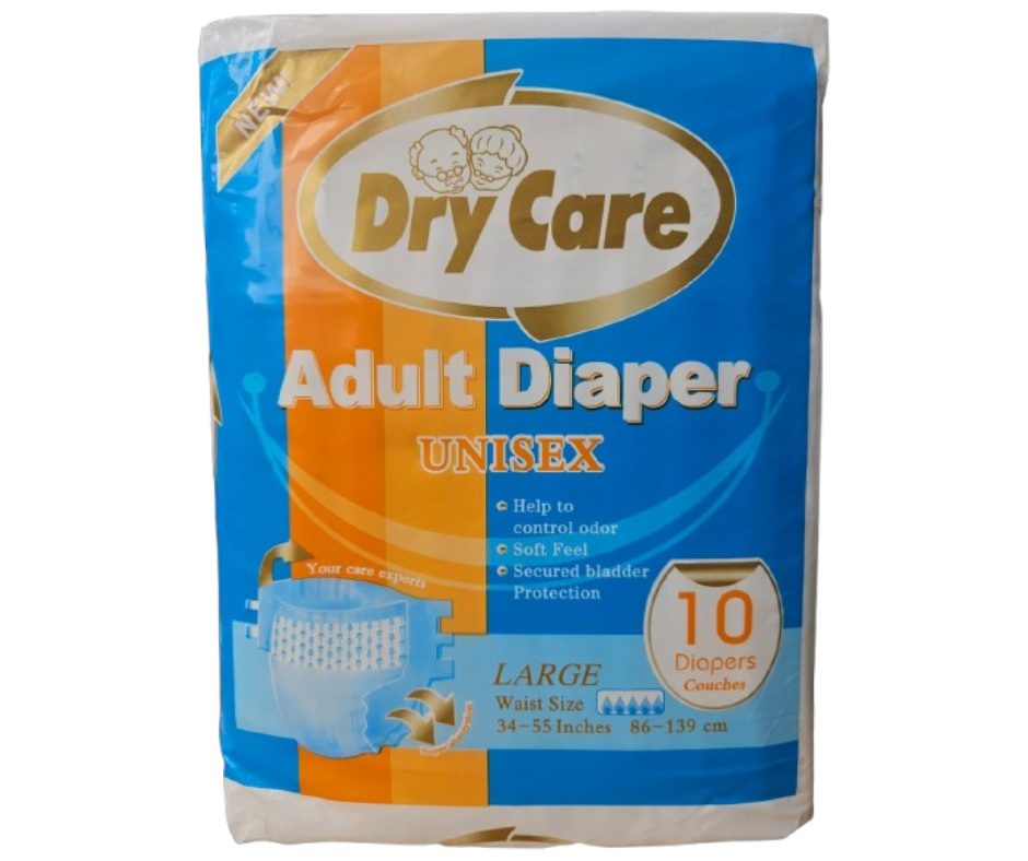 Dry Care Adult Diaper 10s — Tape On Large